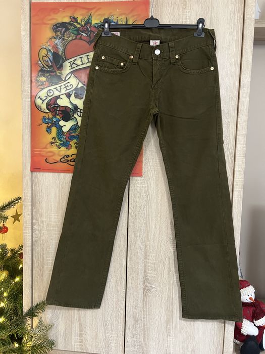 Jeansy True Religion Bobby Straight Green