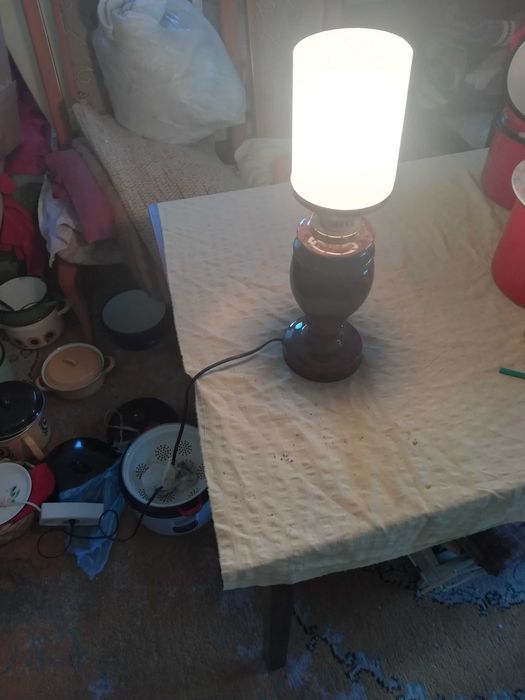 Lampka nocna z abażurkiem PRL