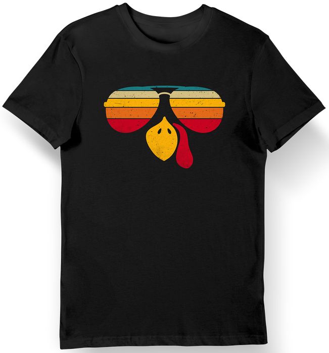 Koszulka męska kogut w okularach retro czarna 3XL