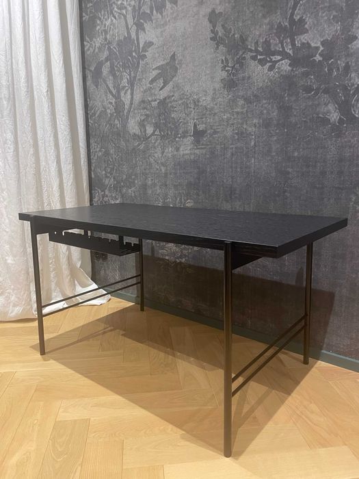 Biurko czarne fornir + stal