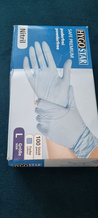 Rękawiczki jednorazwe bezpudrowe rozmiar L