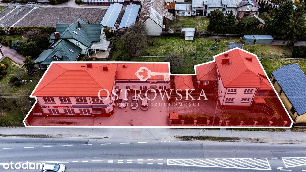 Obiekt handlowy z domem przy trasie | parking
