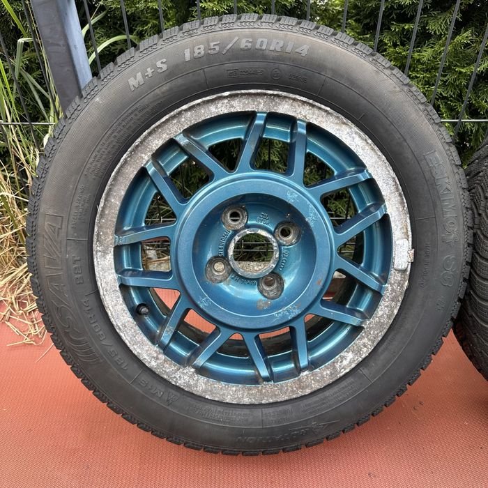Kultowe oryginalne alufelgi VW Golf Cabrio Snowflake 14 cali 4x100- cena za komplet - wysyłka