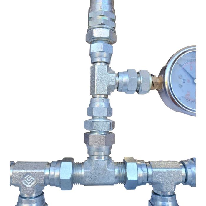 Kit de Engates Hidráulicos / CO₂ – 1 Entrada + 4 Saídas com Manómetro