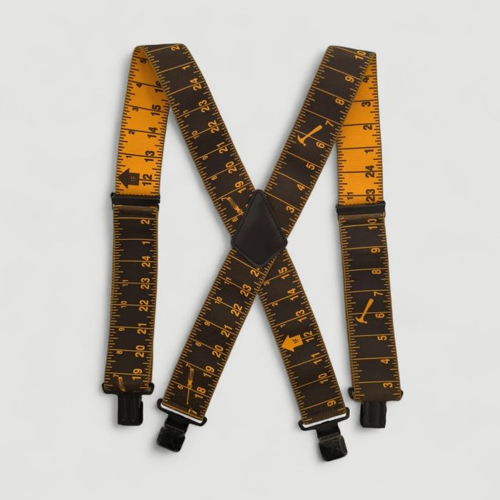 Чоловічі посилені підтяжки "Будівельна лінійка" 5см Надійні та стильні