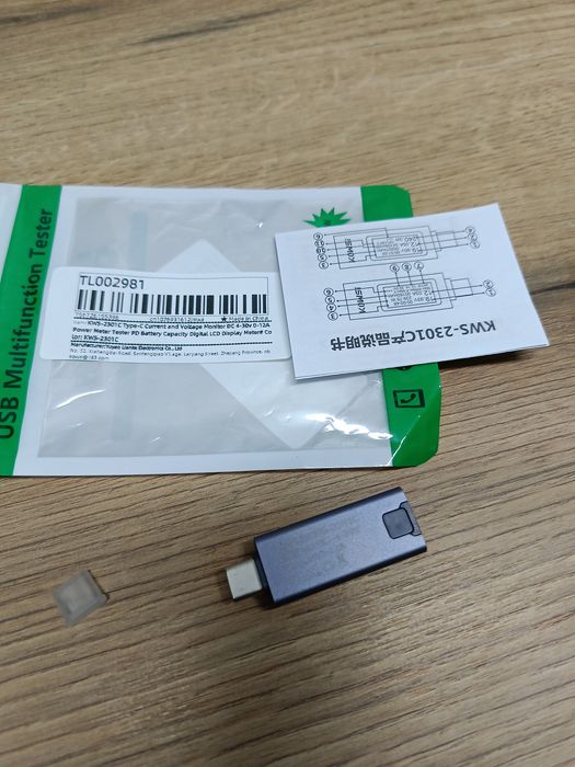 Tester ładowania usbC miernik woltomierz amperomierz kws2301C wyświetl