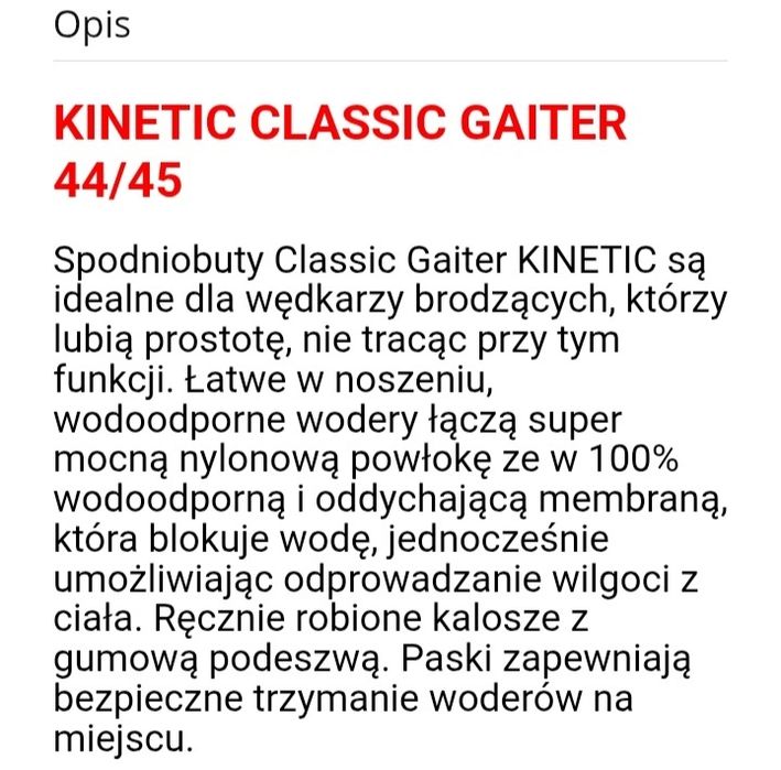 Spodniobuty Wodery Kinetic