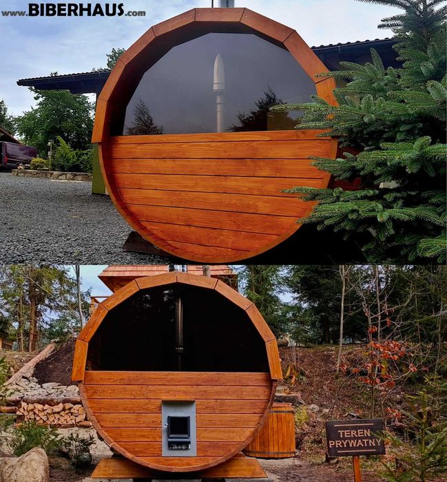 SAUNA Ogrodowa 300 cm + OKNO 50% + GRATIS Beczka 500L + Akcesoria