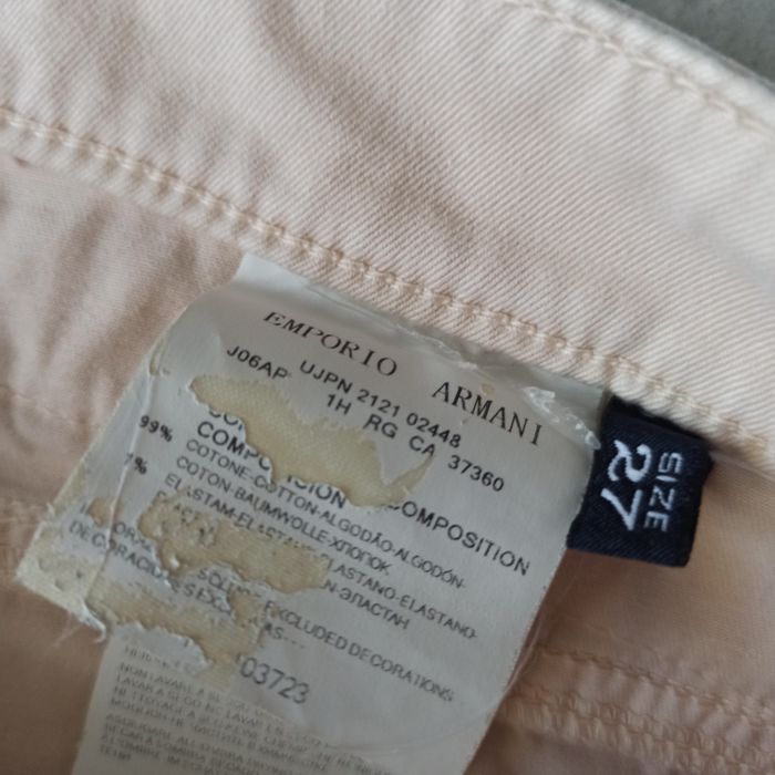 Piękne beżowe klasyczne spodnie męskie Emporio Armani rozmiar 27