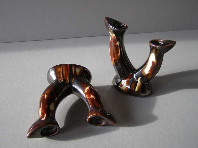 Dwa świeczniki PRL - TECHNOPLASTYKA , Kraków + metka