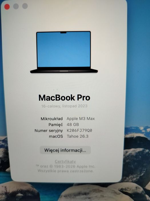 MacBook Pro 16” M3 Max 48GB RAM 1TB SSD
