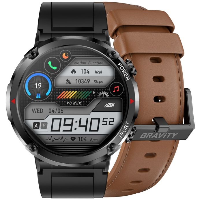 smartwatch gravity gt21-4 + czarny pasek silikonowy