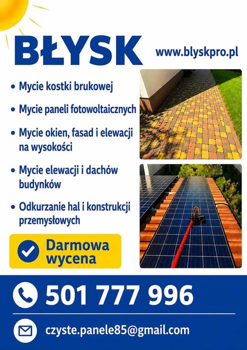 MYCIE elewacji / dachów / kostki / ogrodzeń