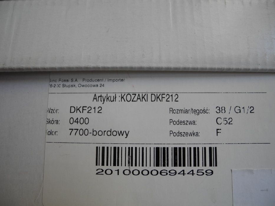 Oficerki kozaki skóra Ginno Rossi bordowe czerwone wysokie 38 dkf212