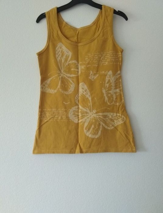 Top de alças amarelo