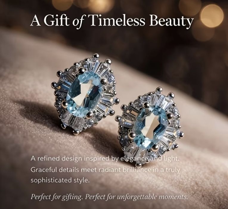 Срібні сережки з натуральним топазом