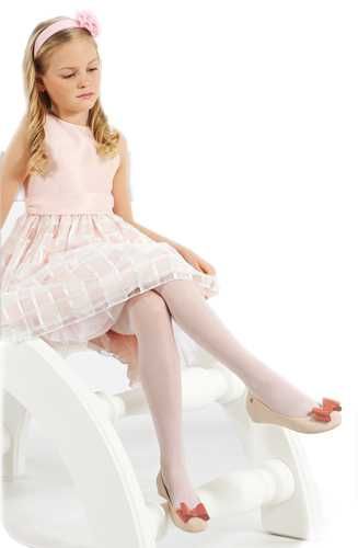 Rajstopy dziewczęce białe, gładkie SONIA 134-146 LYCRA 20 DEN