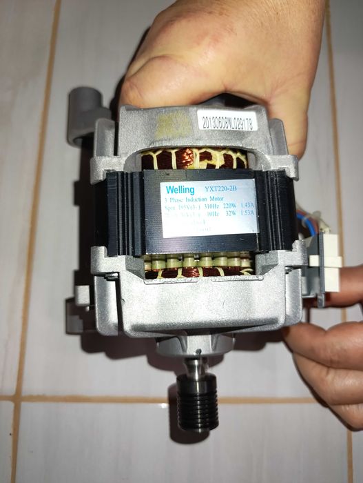 silnik WELLING YXT220-2B do pralki + grzałka + koło