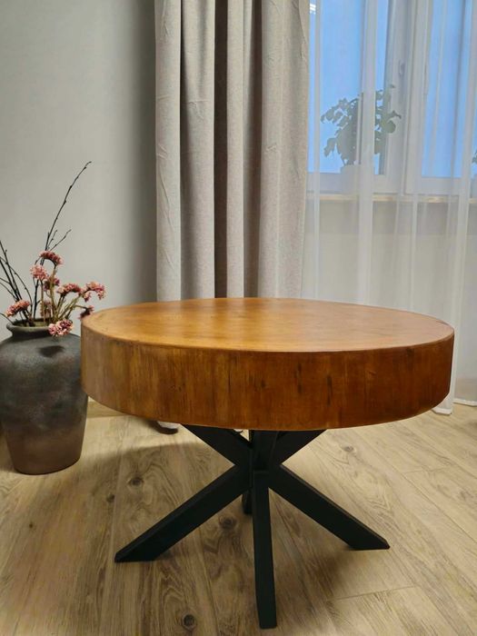 Stolik kawowy plaster drewna