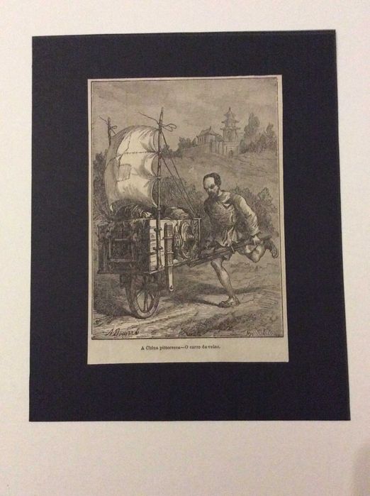 A China pittoresca. O carro de velas. Grav, xilograf 1880. Exemplar  3