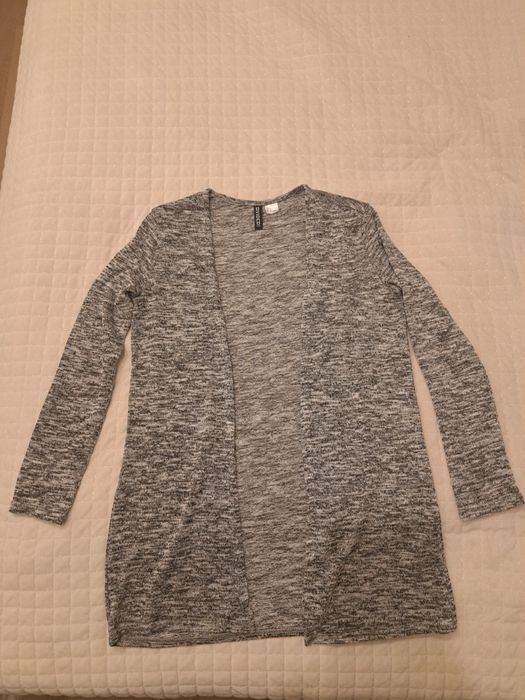 sweter damski, szary melanż, H&M, rozm XS