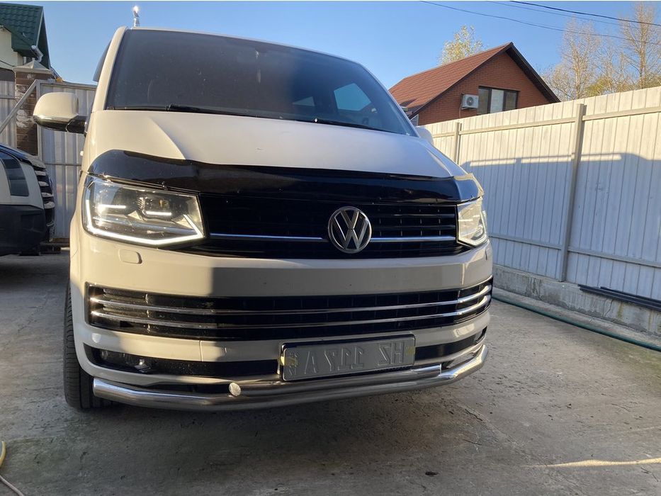 Volkswagen T6 2015-2024 рр. Передній подвійний захист ST011 (нерж.)
