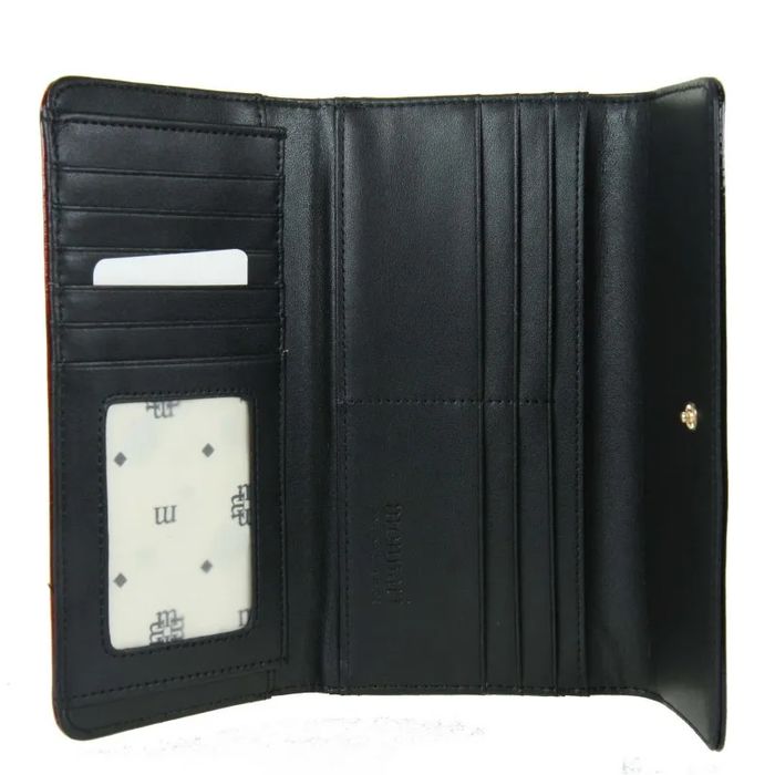 portfel damski skóra naturalna czerwony czarny duży