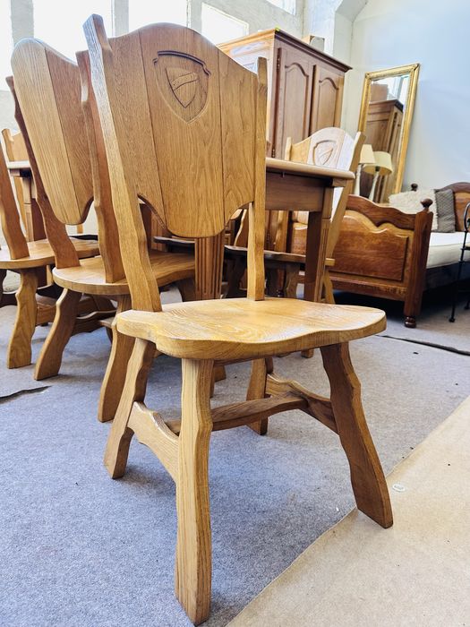 Duży, ROZKŁADANY stół z 6 krzesłami 100% DĄB :)