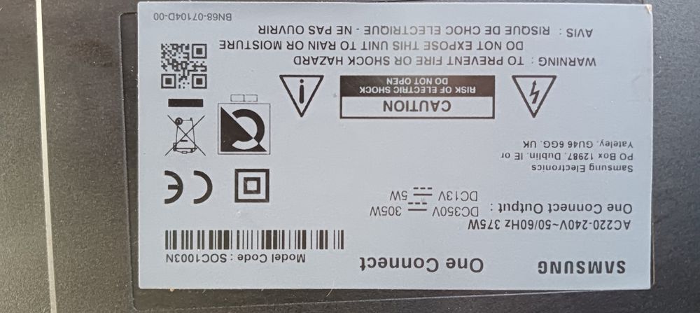 SAMSUNG One Connect Model Code : SOC1003N