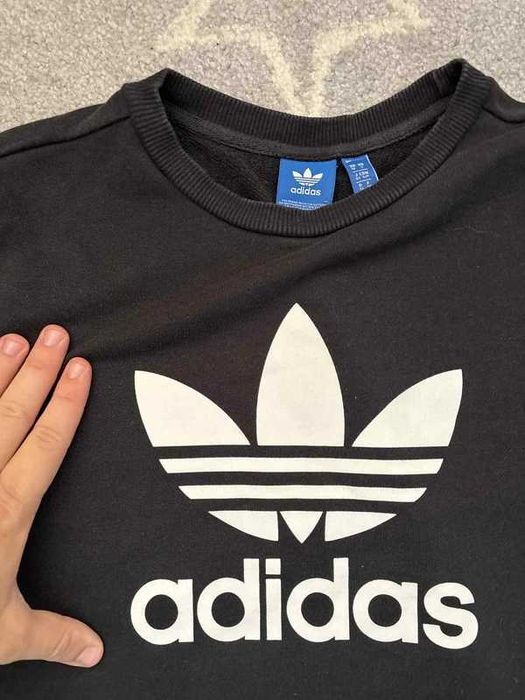 Bluza Adidas Crewneck 3 stripes swoosh basic boxy oversize swag rap