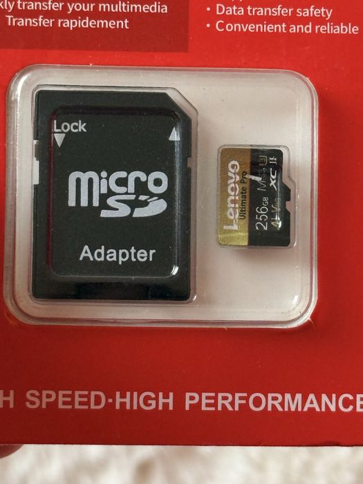 Nowa Karta Pamięci MicroSD Lenovo 256GB + Adapter SD fabrycznie nowa