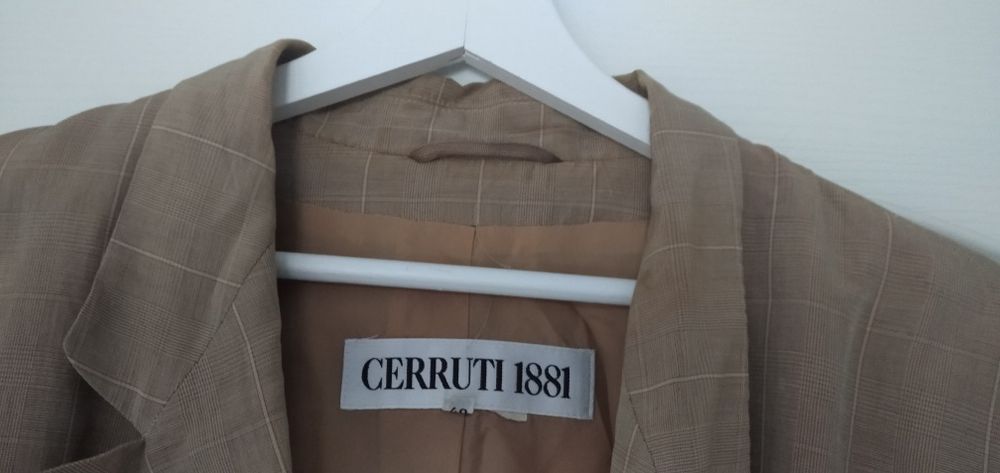Perełka vintage Cerruti 1880 marynarka retro beżowa krótka 40 42