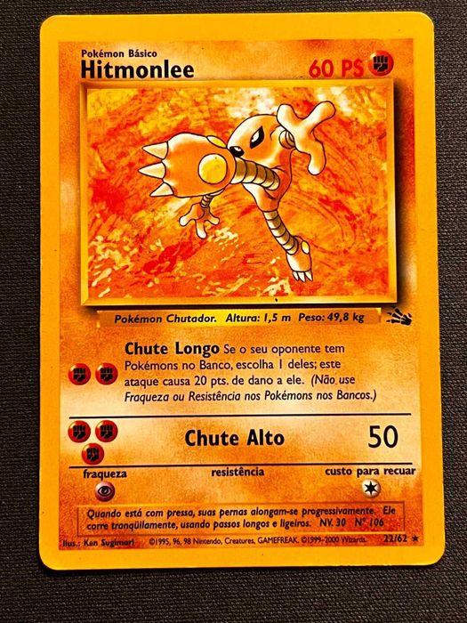 Hitmonlee Fossil Set 22/62 - Português (Wizards 1999)