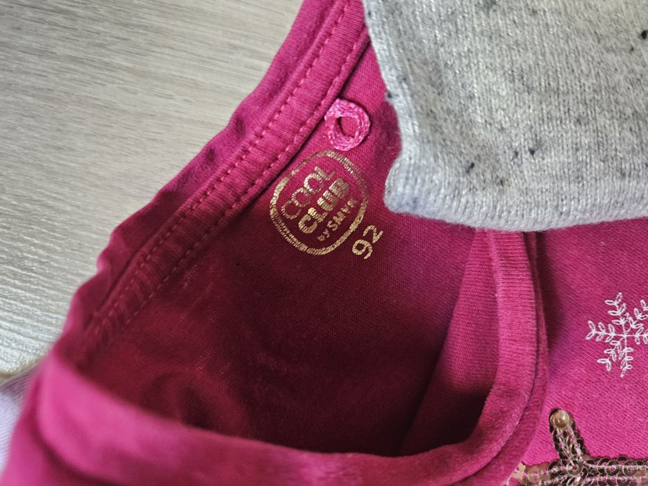 Zestaw 3szt bluzek z długim rękawem dla dziewczynki r.92