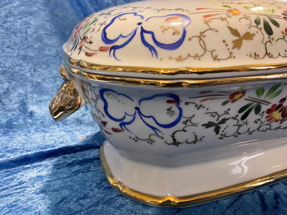 Terrina vista alegre porcelana pintura manual 36 cm x22 cm