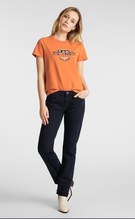 Jeansy Lee W29 L33 czarne marion straight proste nogawki