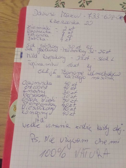 Warzywa,Soki ,Oleje  od Młodego Rolnika