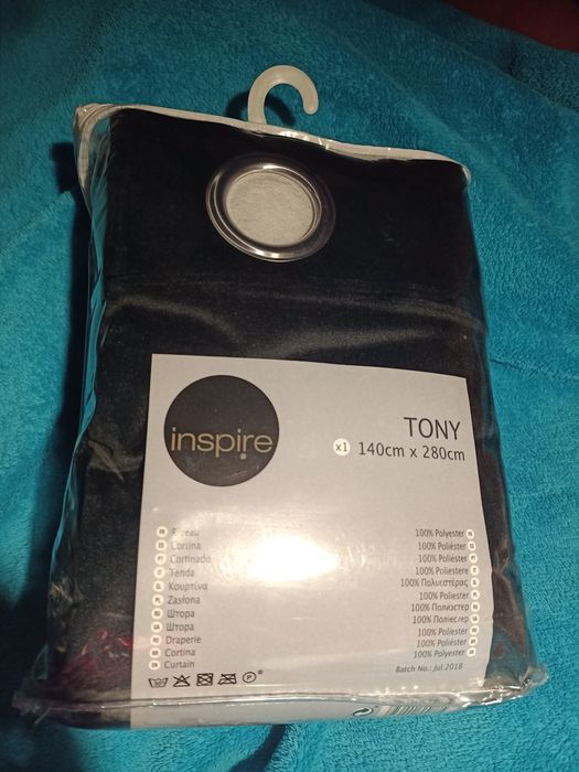Nowa zasłona czarna Inspire 140 cm x 280 cm