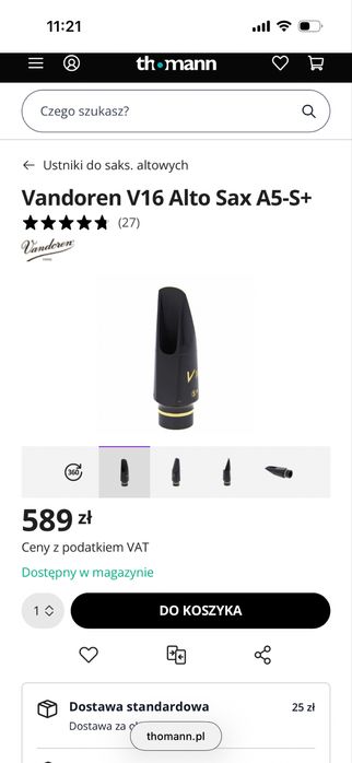 Vandoren V16 Alto Sax A5-S+