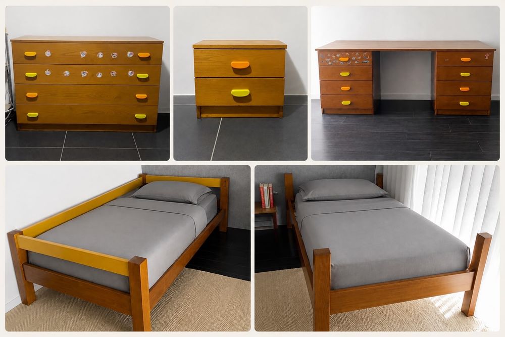 Quarto completo em  madeira maciça – Excelente estado