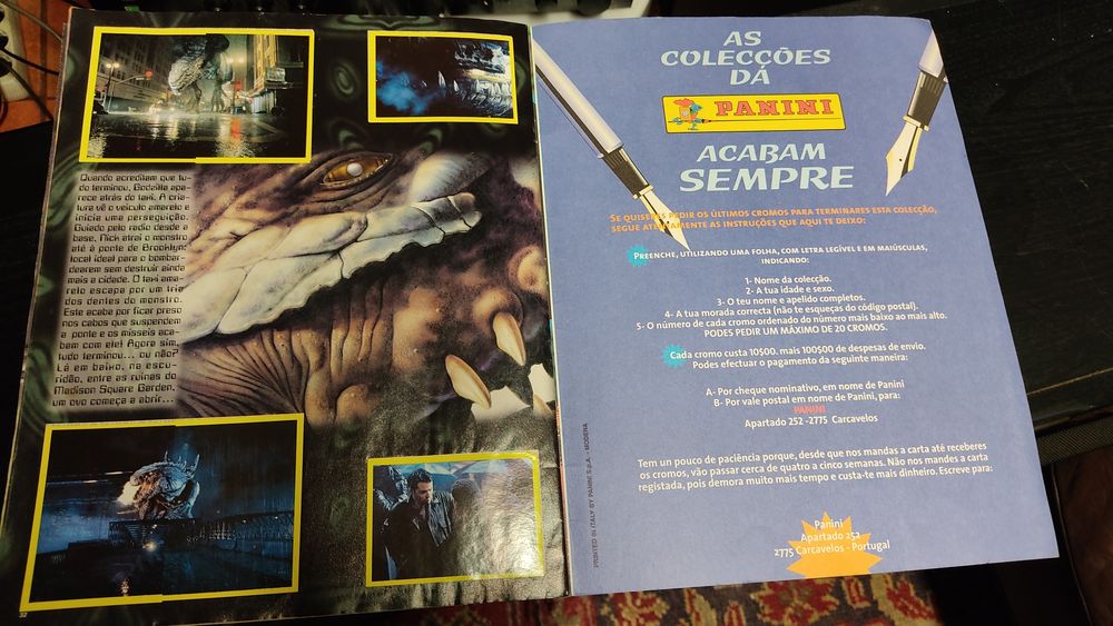 Godzilla Panini Cromos coleção completa 1998
