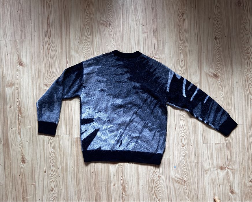 ZARA sweter abstract knit szaro-czarny M
