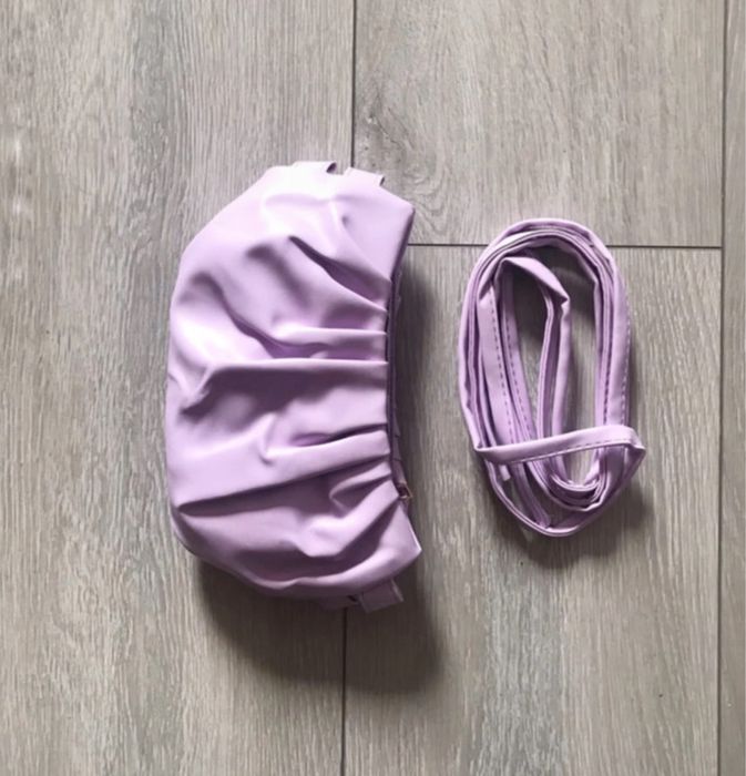 Nowa mini torebka fiolet wrzos wesele kopertówka pasek