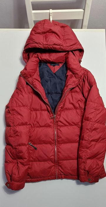 Tommy Hilfiger premium kurtka puchowa ciemnoczerwona quiet luxury old