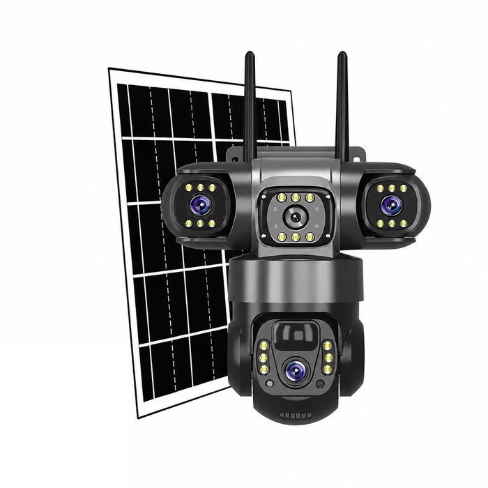 Автономна вулична WiFi камера з сонячною панеллю 12MP V380 Pro, Автономная уличная вайфай видеокамера с солнечной батарее, S30