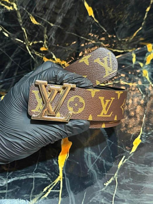 Pasek LV uniseks brązowy