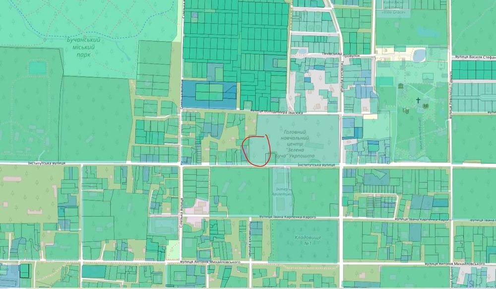 Буча, вул. Інститутська. 6 ділянок по 10 соток (ціна за сотку)