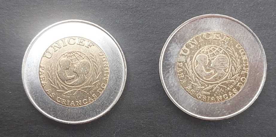 2 moedas 100 escudos 1999 unicef Portuga