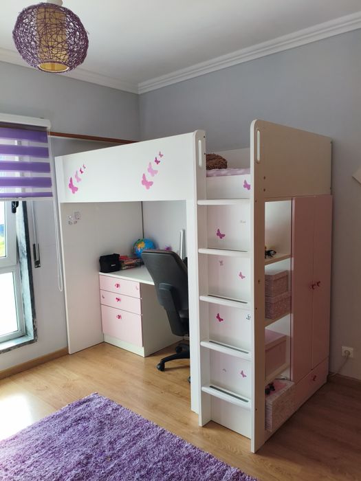 Beliche branco e rosa SMÅSTAD IKEA