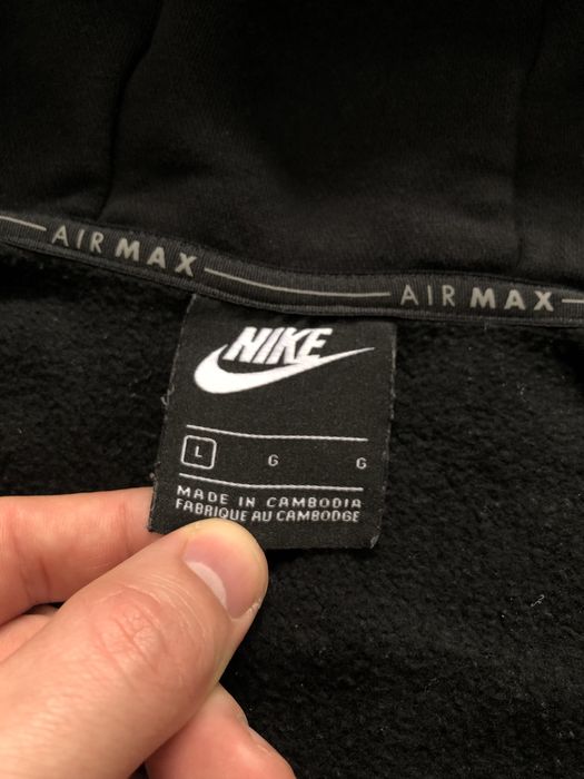 NIKE AIR MAX (M/L) Fleece Full-Zip Hoodie зип худи мужской флис теч ор